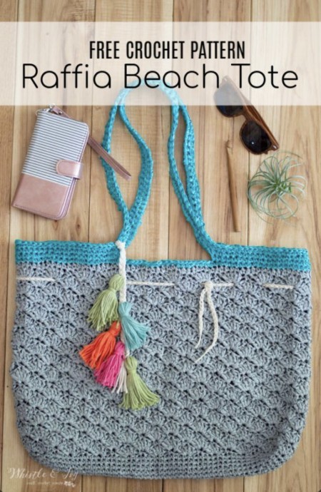 Summer Crochet Raffia Tote