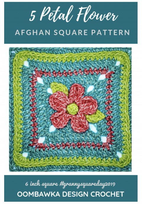 Five Petal Flower Afghan Square