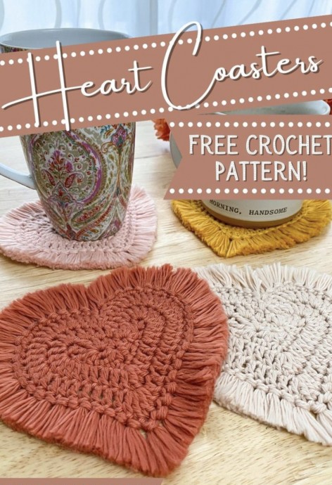 Simple Crochet Heart Coaster