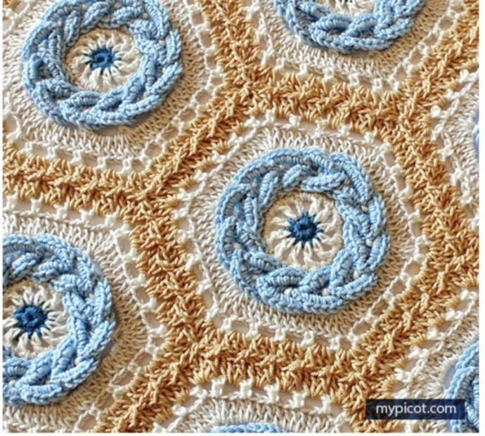 Beautiful Crochet Cable Hexagon