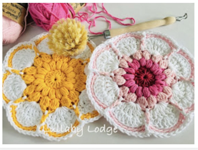 Easy Starburst Daisy Dishcloth