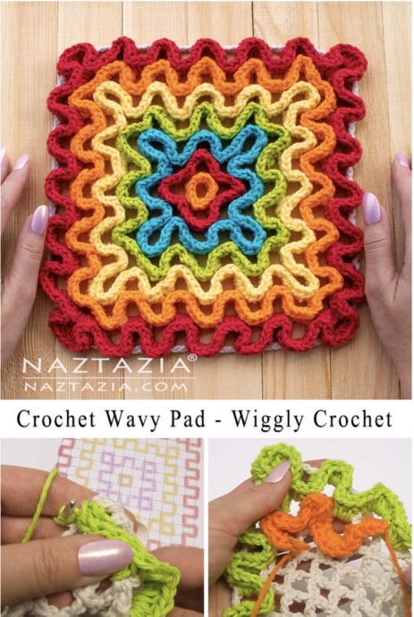 How to Crochet Wavy Pad using Wiggle Crochet