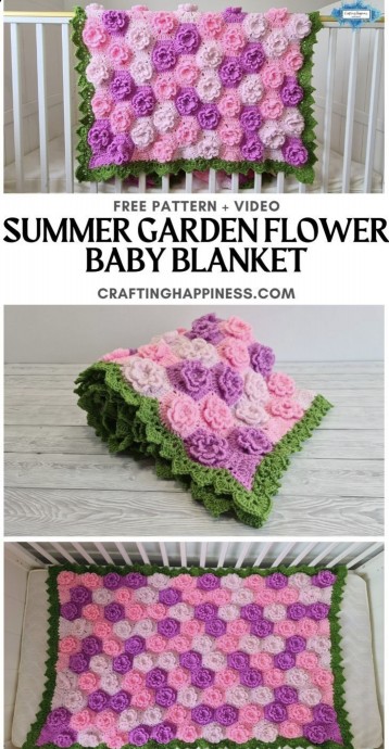 Lovely Summer Garden Flower Baby Blanket