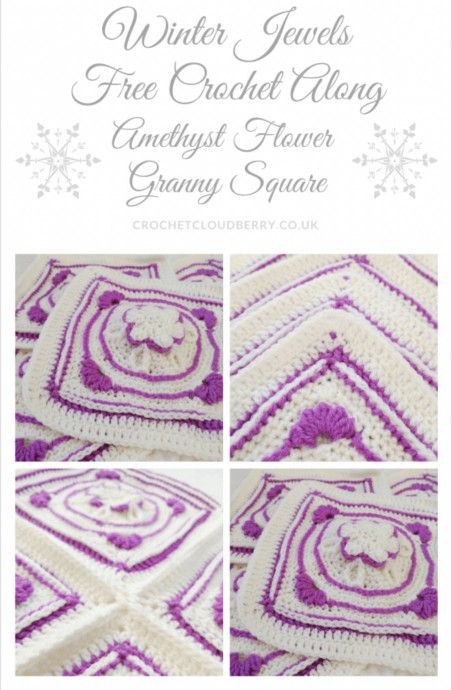 Beautiful Amethyst Flower Granny Square