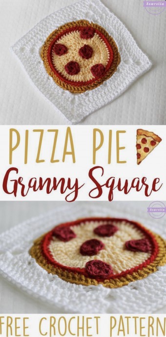 Pizza Pie Crochet Granny Square