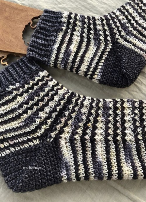 Self Striping Crochet Socks