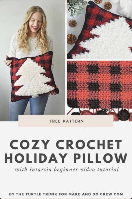 Beautiful Christmas Crochet Pillow