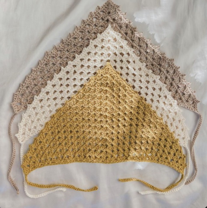 Crochet Granny Triangle Bandana