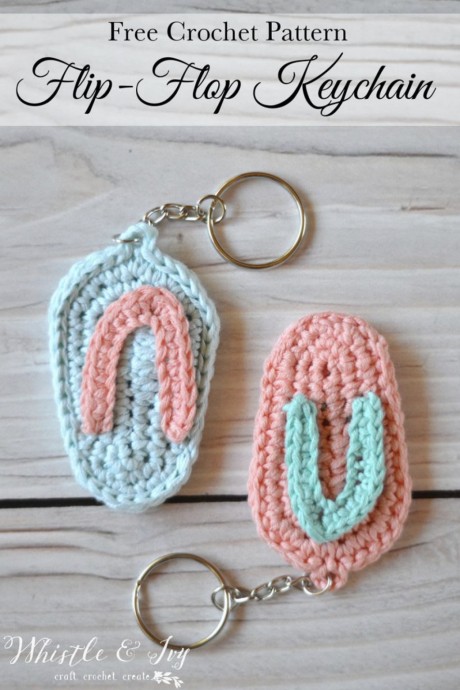 Crochet a Flip Flop Keychain Crochet a Flip Flop Keychain