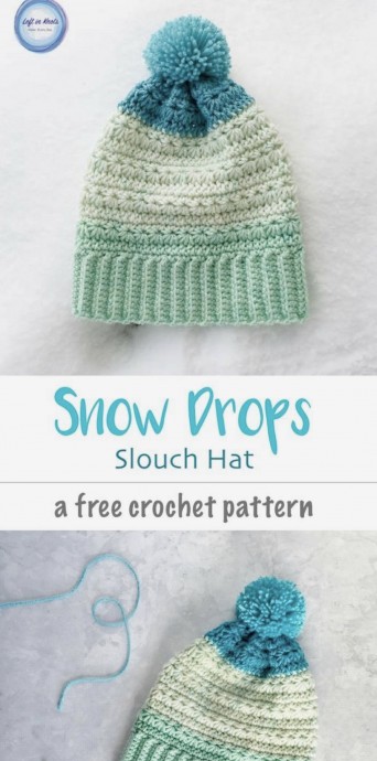 DIY Snow Drops Slouch Hat