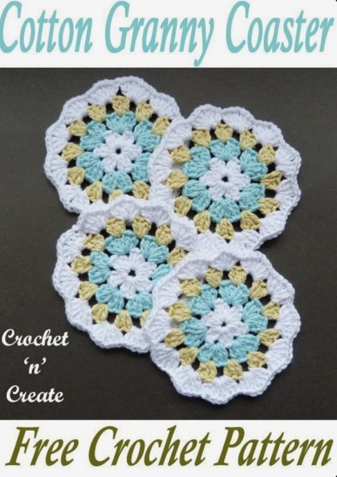 Crochet a Cotton Granny Coaster