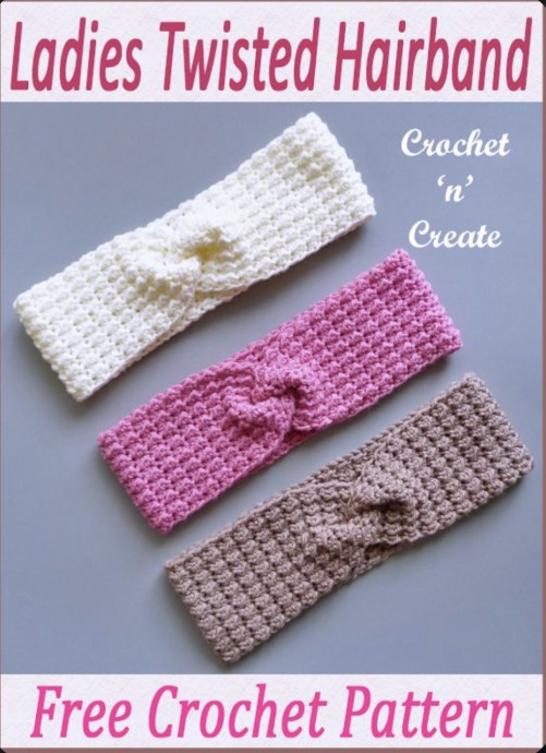 DIY Ladies Twisted Crochet Hairband