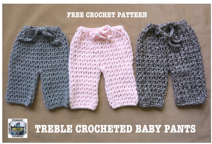 Easy Treble Crocheted Baby Pants