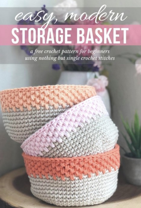 Create a Stylish Modern Storage Basket with Free Crochet Pattern Create a Stylish Modern Storage Basket with Free Crochet Pattern