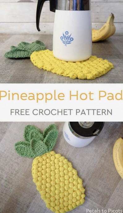 Beautiful Pineapple Crochet Hot Pad