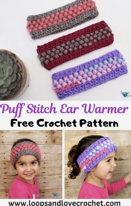 Beautiful Puff Stitch Ear Warmer