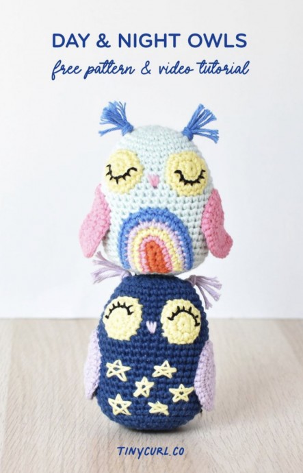 Create Adorable Amigurumi Stuffed Owls: Simple Pattern for Day and Night Edition Create Adorable Amigurumi Stuffed Owls: Simple Pattern for Day and Night Edition