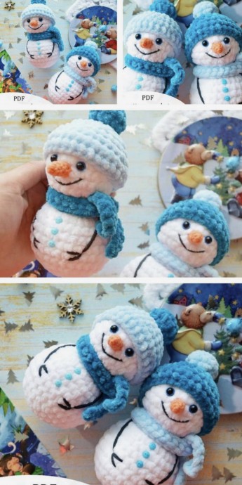 Super Cute Crochet Snowman Amigurumi