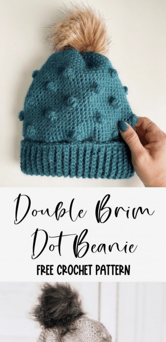 Double Brim Crochet Dot Beanie