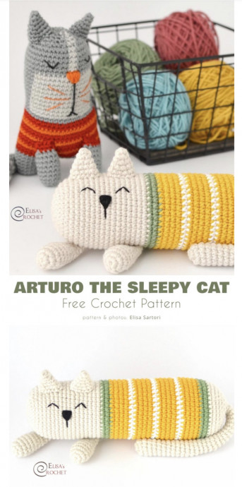 Create Your Own Arturo the Sleepy Cat: Easy Crochet Pattern for Kids' Toy