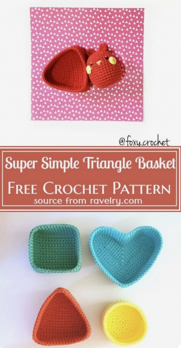 Create a Beautiful and Bright Triangle Basket: A Simple Crochet Pattern Guide Create a Beautiful and Bright Triangle Basket: A Simple Crochet Pattern Guide