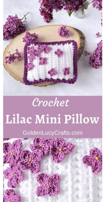 Crochet a Lilac Mini Pillow
