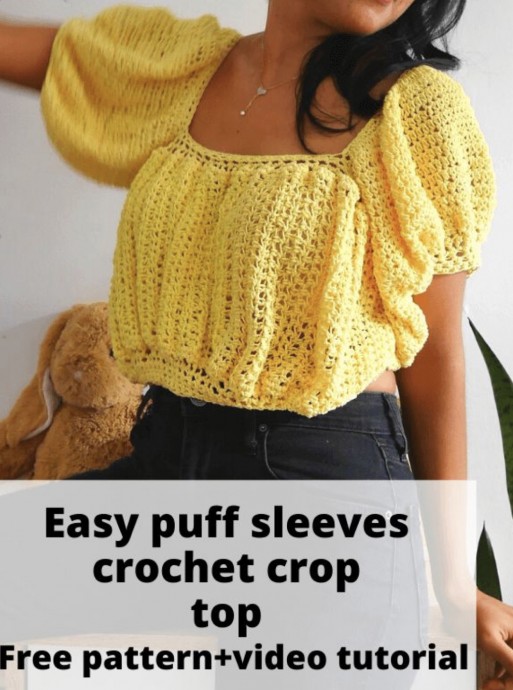 Puff Sleeves Crop Top