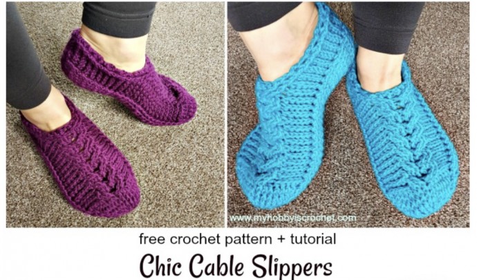 Lovely Chic Cable Slippers