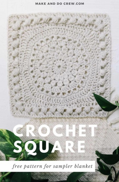Free Crochet Pattern for a Traveling Afghan Sampler Square - Create Your Own Blanket! Free Crochet Pattern for a Traveling Afghan Sampler Square - Create Your Own Blanket!