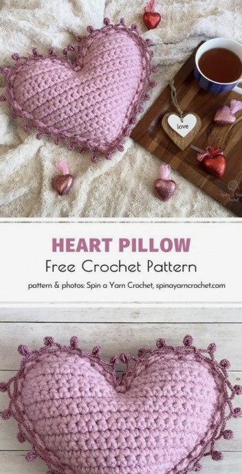 DIY Crochet Heart Pillow