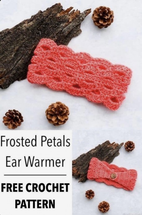 Crochet Frosted Petals Ear Warmer