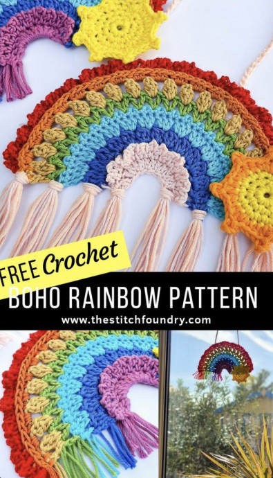 DIY Boho Crochet Rainbow