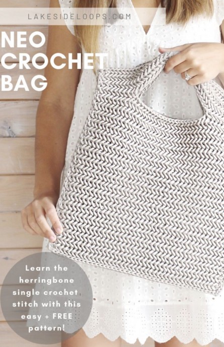 Neo Herringbone Crochet Bag