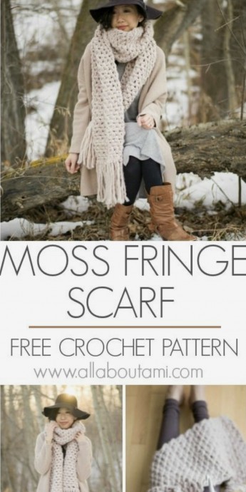 DIY Moss Fringe Scarf