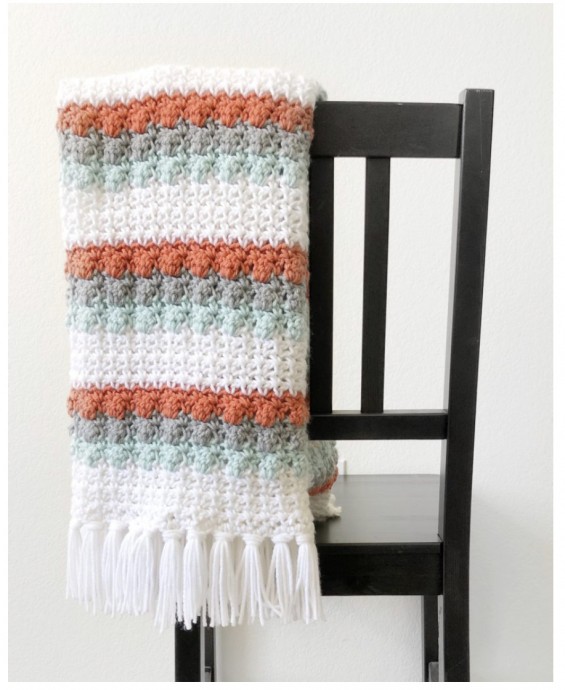 Beautiful Crochet Mesh and Bobble Blanket