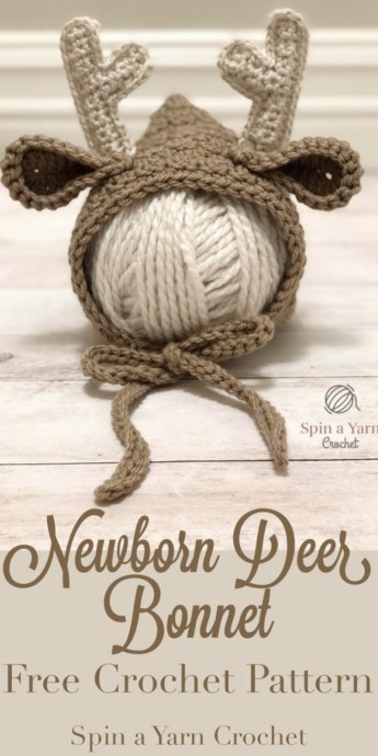 Adorable Newborn Deer Bonnet Crochet Pattern for Baby Showers Adorable Newborn Deer Bonnet Crochet Pattern for Baby Showers