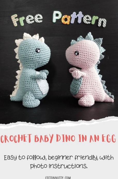 Easy Baby Dino in an Egg Crochet Pattern: Fun Project for Beginners Easy Baby Dino in an Egg Crochet Pattern: Fun Project for Beginners