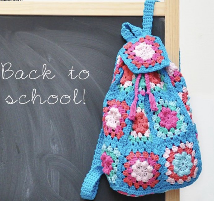 Back to School Crocheted Backpack