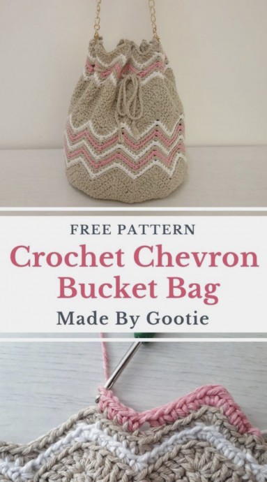Simple Chevron Crochet Bucket Bag
