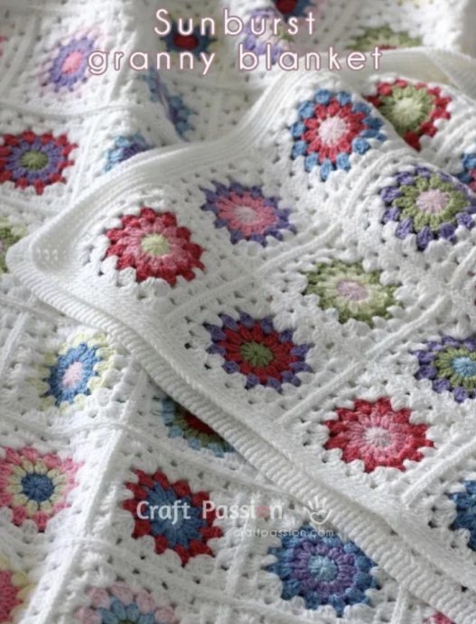 Make a Sunburst Granny Square Blanket