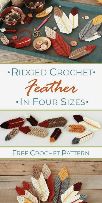DIY Ridged Crochet Feathers