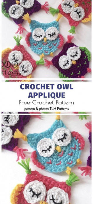 Crochet Owl Appliqué