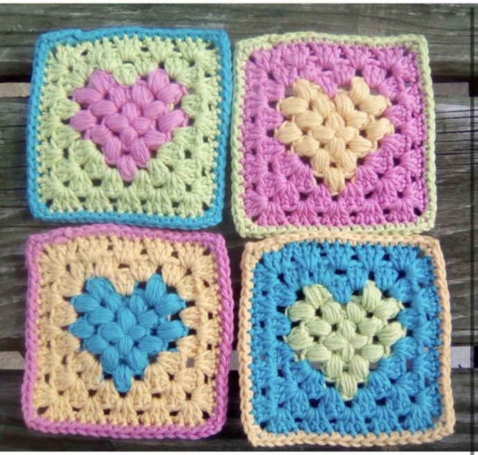Create Stunning Puff Heart Granny Squares for Your Next DIY Project