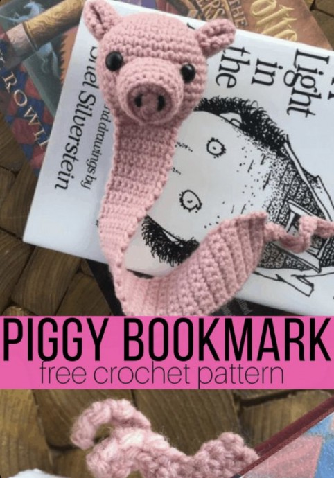 DIY Amigurumi Pig Bookmark