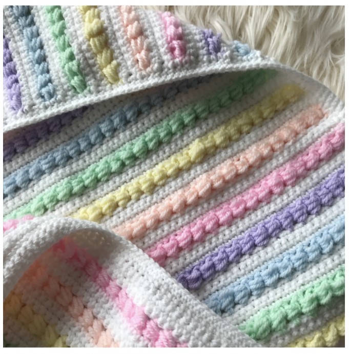 Rainbow Puff Baby Blanket