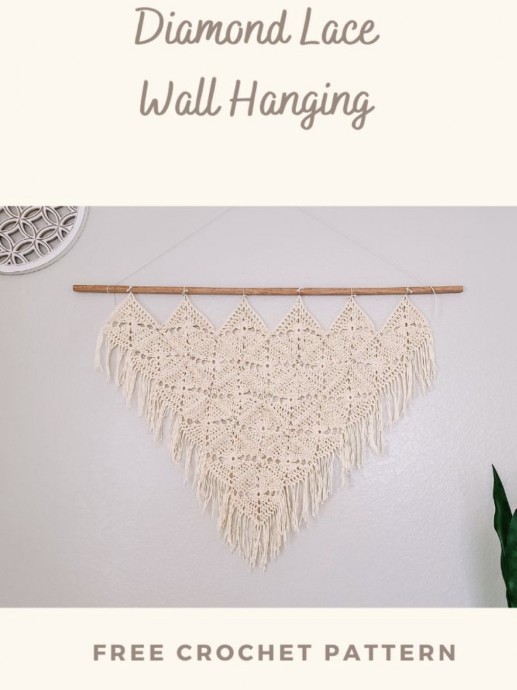 Crochet Diamond Lace Wall Hanging