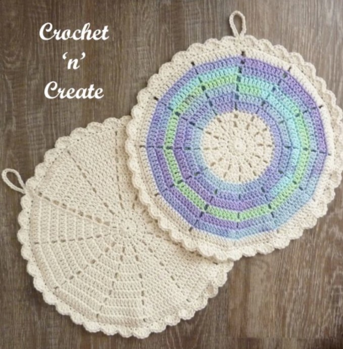 Crochet Round Fan Potholder