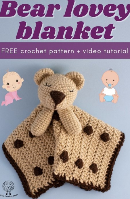 Cute Bear Lovey Blanket