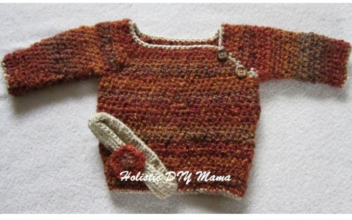 Cute Autumn Colors Cozy Crochet Unisex Sweater