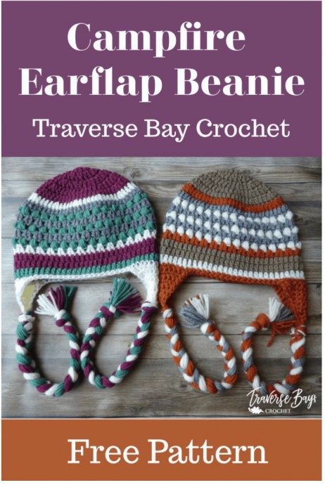 Campfire Crochet Earflap Beanie